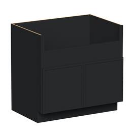 Boyel Living - 36-in W x 34.5-in H x 24-in D Shaker RTA Kitchen Farmhouse Sink Base Cabinet with Soft-Close - Black