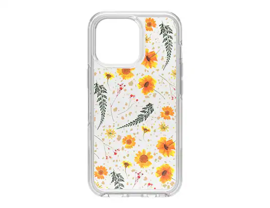 Front. OtterBox - Otter Box Symmetry Drop + Floral For iphone 13 Pro - Clear.