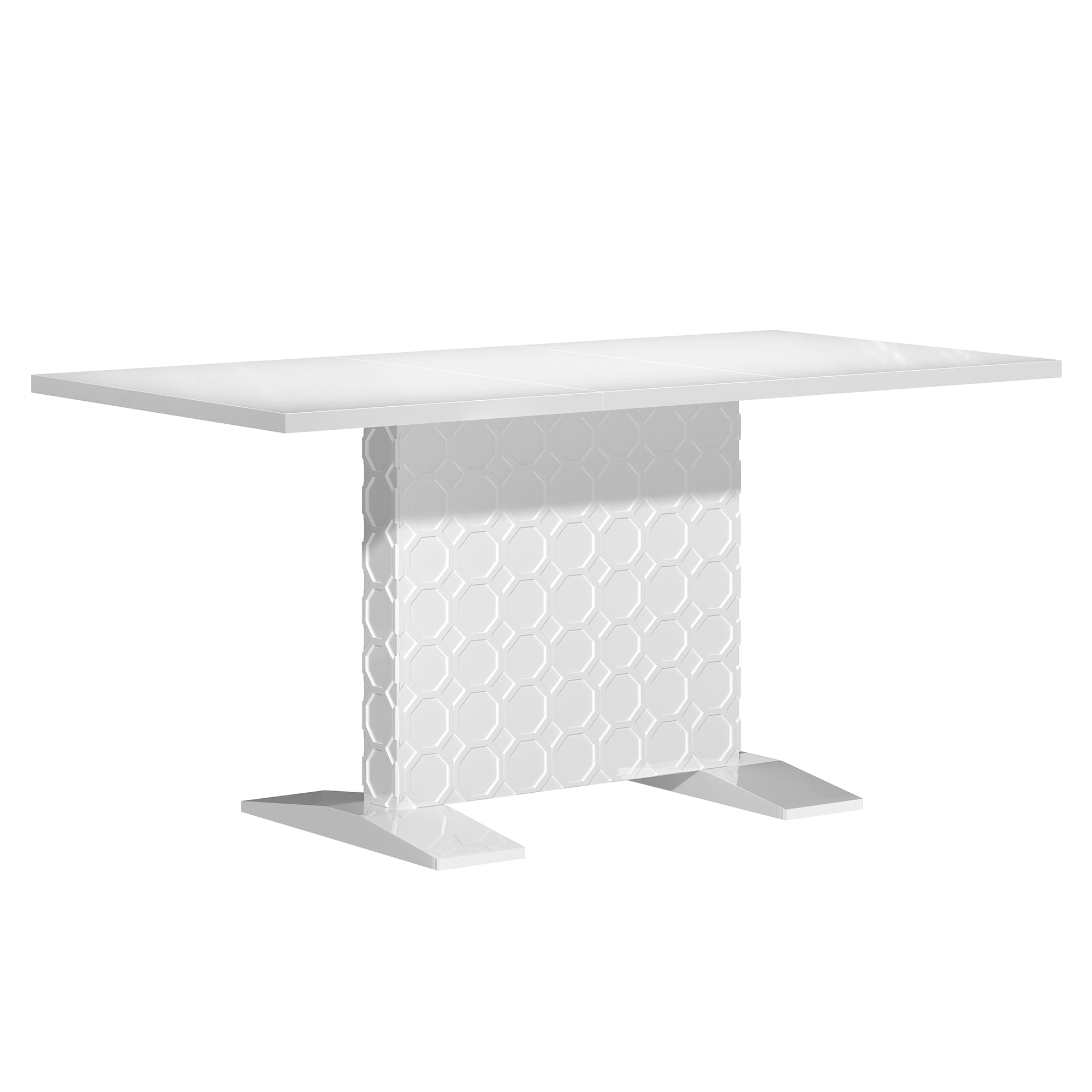 Boyel Living - Glossy Wood Telescopic Dining Table - White