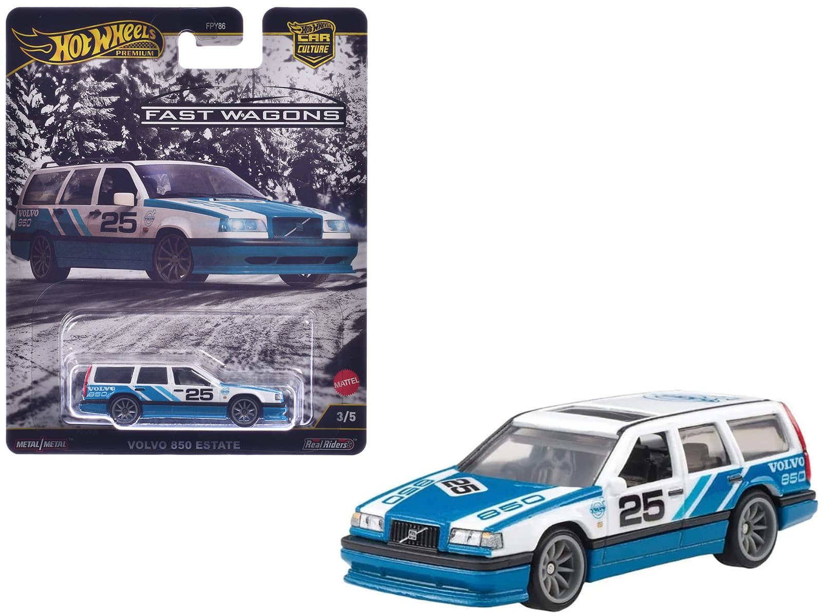 "Volvo 850 Estate Wagon #25 Blue and White ""Fast Wagons"" Series Diecast Model Car by Hot Wheels" price history on PriceWatchPro