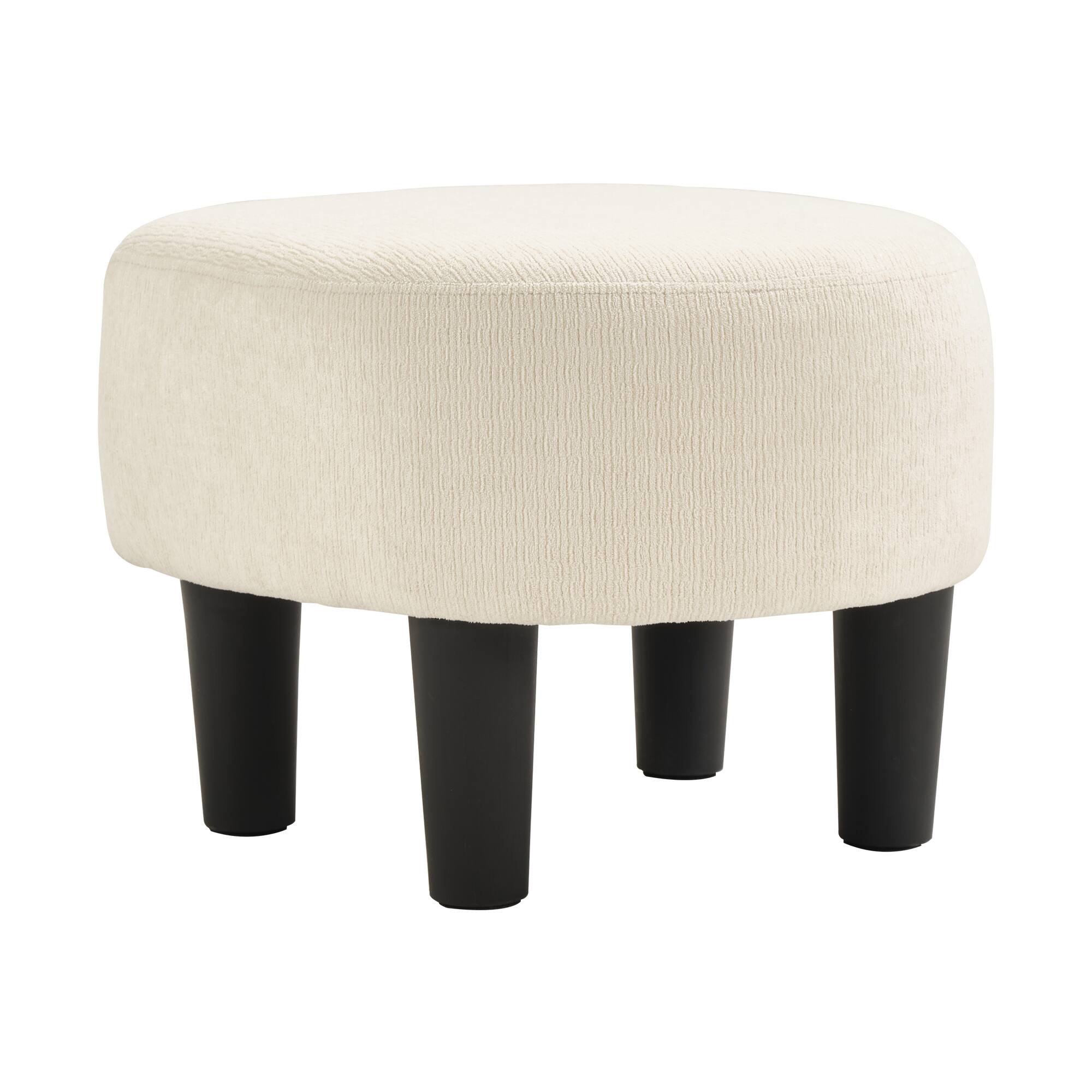 Alt View 5. Bestier - Swivel Accent Chair with Ottoman, Barrel Club Chair with Simple Line Design for Living Room Bedroom Reading Chair - White.