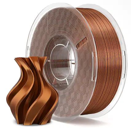 Front. GlowWise - Silk Copper PLA Filament, 1.75mm/1KG. ±0.02mm accuracy, universal FDM printer compatibility. - Silk Copper.