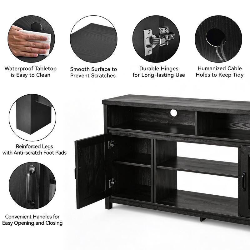 Waterproof Tabletop is Easy to Clean  
Smooth Surface to Prevent Scratches  
Durable Hinges for Long-lasting Use  
Humanized Cable Holes to Keep Tidy  
Reinforced Legs with Anti-scratch Foot Pads  
Convenient Handles for Easy Opening and Closing