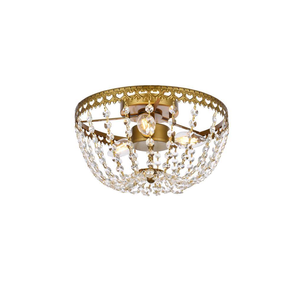 Alt View 4. Elegant Lighting - Kylie 12 inch flush mount in brass - Brass.