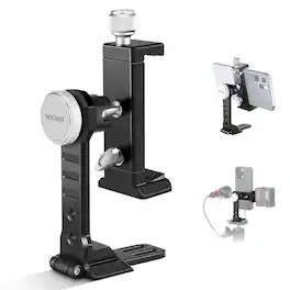 Neewer - Universal Metal Phone Mount with Cold Shoes - Adjustable Joint Holder for Phone & Camera Cage - Black