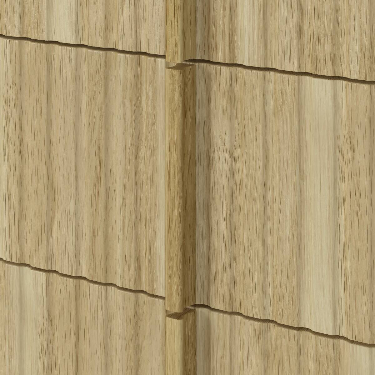 Alt View 4. Loheer - Loheer Three Drawer Nightstand Set of Two Natural MDF Vertical Stripe Bedroom Furniture - Natural.