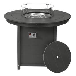 WestinTrends - Helios 47" Modern Outdoor Patio Propane Round Counter Height Fire Pit Table - Gray