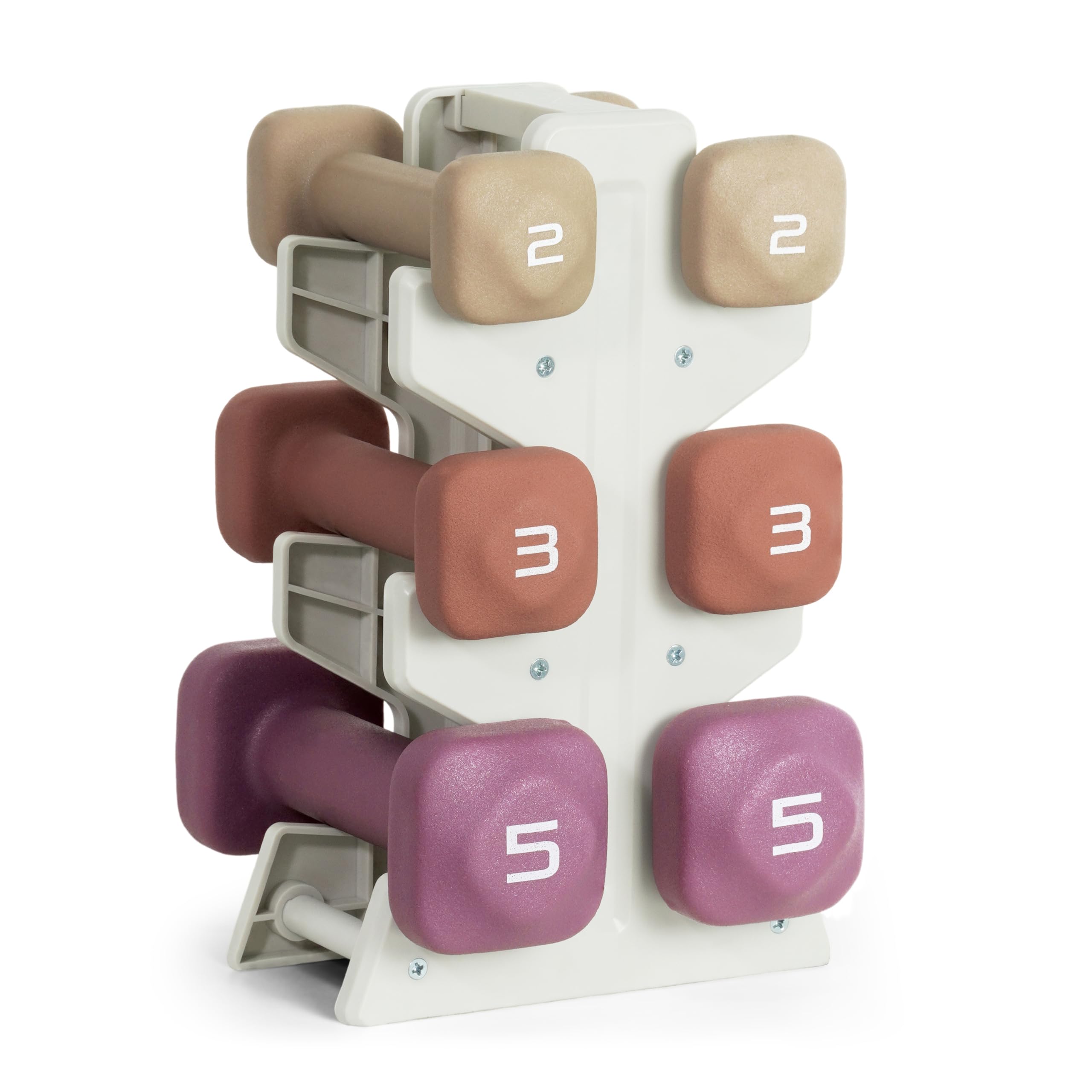 Front. Refined Abode Design - Neoprene Dumbbell Set With Storage Rack Non slip Anti roll Hand Weights For Home Gym Workouts 32 50 60 100 - MULTI.