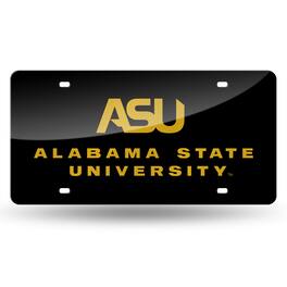 Rico Industries - Alabama State Hornets Black Mirrored Laser Cut License Plate Laser Tag - Multi