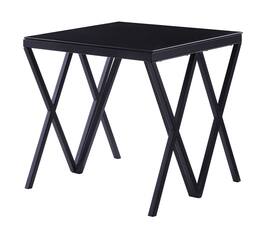 Manhattan Lane - Contemporary Style Metal End Table with Geometric Base - Black