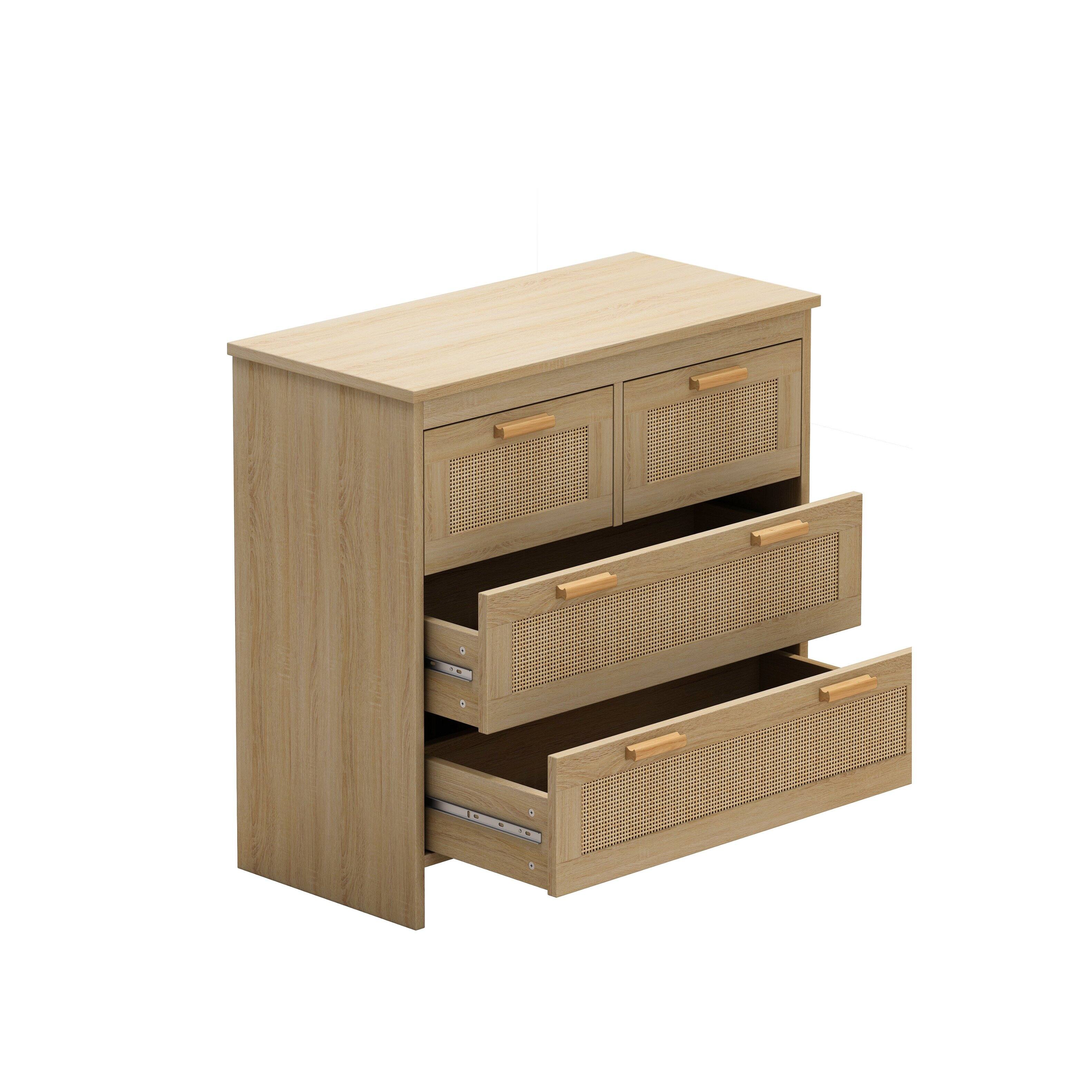 Alt View 4. Boyel Living - Natural 31.5 in. H Storage Cabinet with 4-Drawers - Natural.