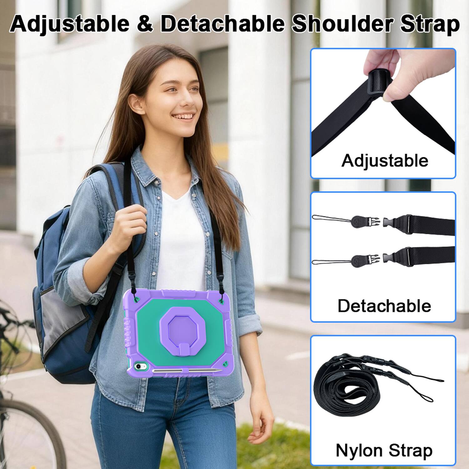 Adjustable & Detachable Shoulder Strap

- Adjustable
- Detachable
- Nylon Strap