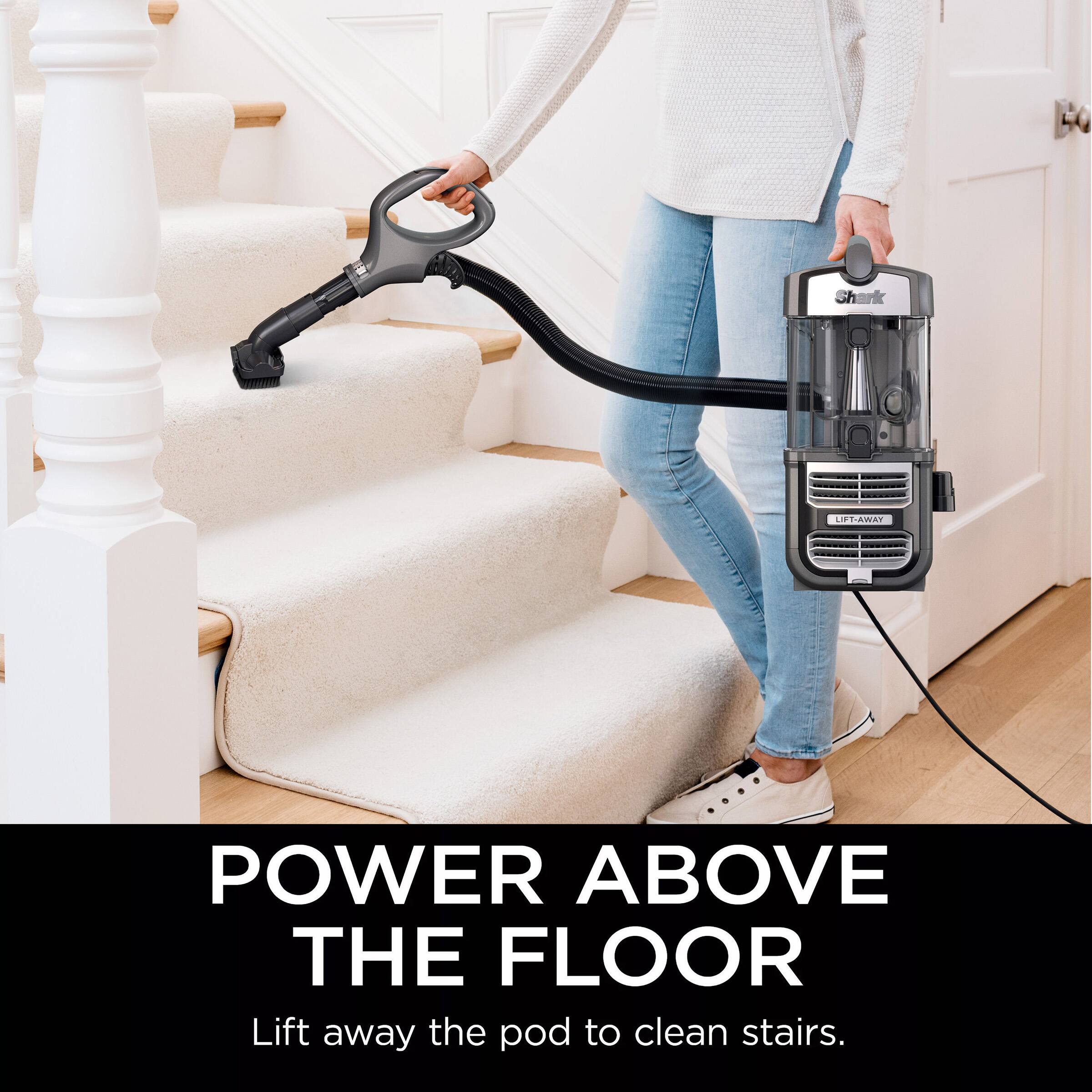 Lift Away the Pod to Clean Stairs.