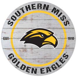 Jardine - Southern Miss Golden Eagles 20'' x 20'' Indoor/Outdoor Weathered Circle Sign - White