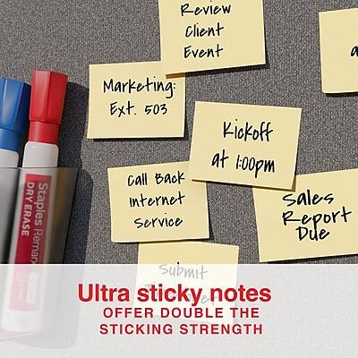 - Review client Event
- Marketing: Ext. 503
- Kickoff at 100pm
- Call Back Internet sales service
- Sales Report Due
- Submit
- Ultra sticky notes OFFER DOUBLE THE STICKING STRENGTH