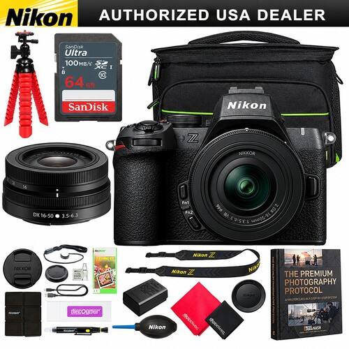 Bundle - Nikon - Z50II Mirrorless Camera 4K DX Body + 16-50mm VR Lens Kit + Accessories