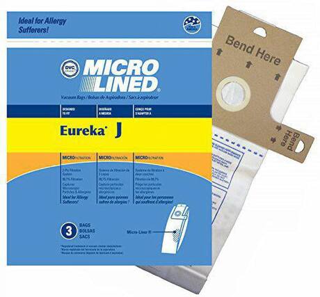 Ideal for Allergy Sufferers!
DVC MICRO LINED
Vacuum Bag / Bolsa de Aspiradora / Sac de Aspirateur
Eureka J
MICROFLTRATION
- 3-Layer Filter System
- 27% Filter
- Captures Pollen, Dust, and Allergens
- Ideal for Allergy Sufferers
MICROFLTRATION
- 3-Layer Filter System
- 27% Filter
- Captures Pollen, Dust, and Allergens
- Ideal for Allergy Sufferers
MICROFLTRATION
- 3-Layer Filter System
- 27% Filter
- Captures Pollen, Dust, and Allergens
- Ideal for Allergy Sufferers
3 BAGS / BOLSAS / SACS
Bend Here
Bend Here
Bend Here