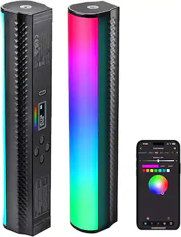 Neewer - App-Controlled Magnetic RGB Video Light Wand, 2500mAh, TL21C