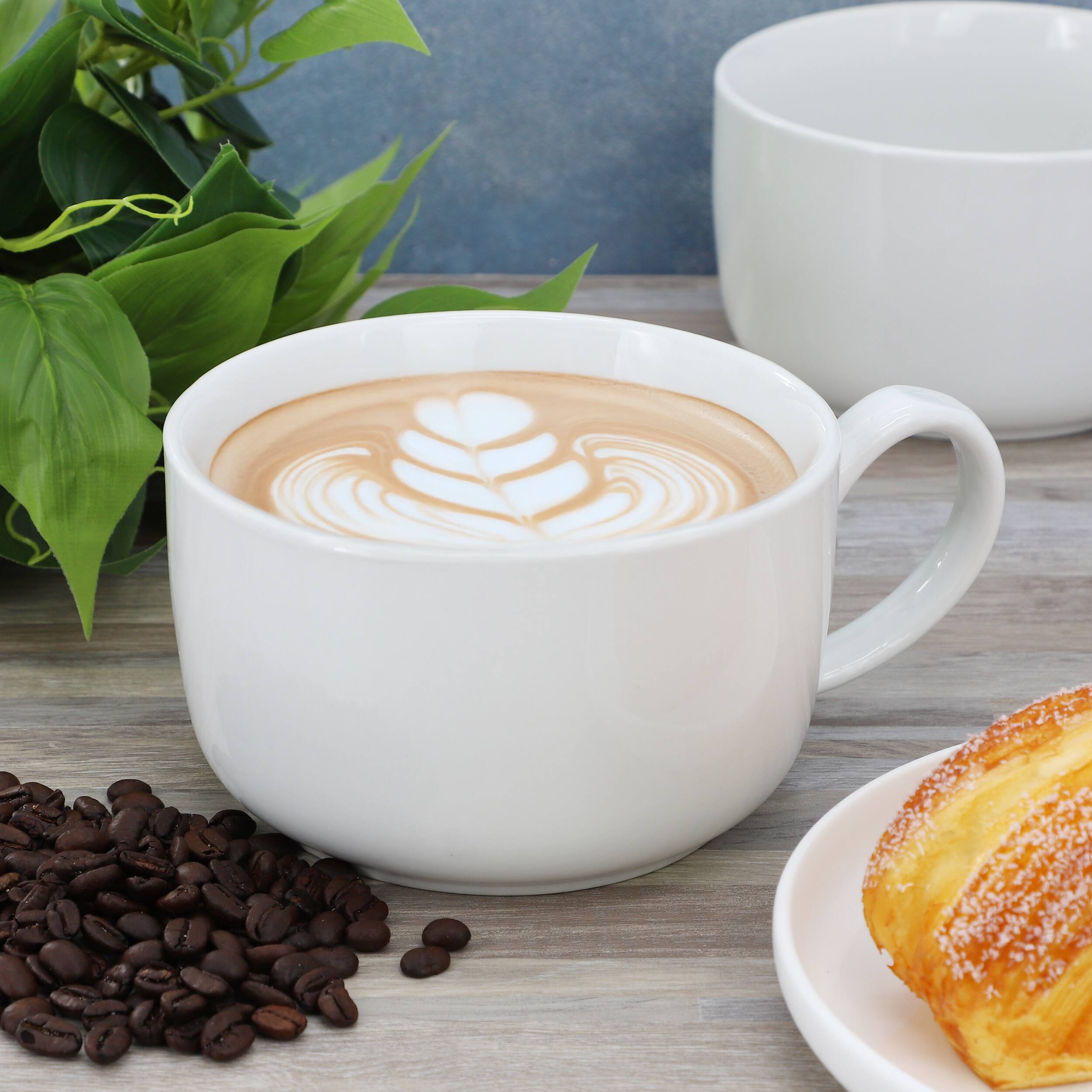 Alt View 4. Gibson - Gibson Home Great Essentials 4 Piece 32.5 Ounce Fine Ceramic Large Latte Mug Set in White - White.