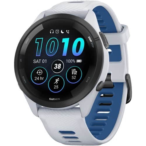 Garmin - Forerunner 265 GPS Smartwatch 46 mm Fiber-reinforced polymer - Black/Whitestone - (2023)