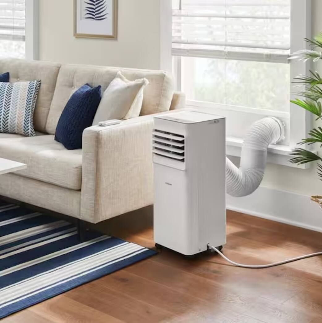 Alt View 2. Vissani - VAP05R1AWTFR 5000 BTU 115V 3-in-1 Portable AC with Dehumidifier and Remote for Up to 150 sq. ft. - Refurbished Excellent - White.