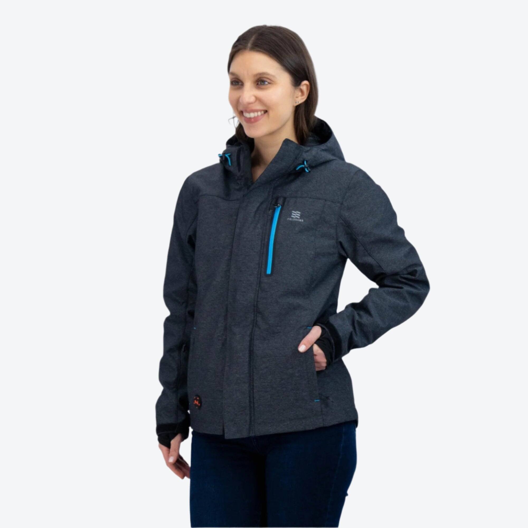 Front. Mobile Warming - Women's Adventure Heated Jacket - Heather Grey.