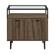 Front. Walker Edison - Rectangular Modern Steel / Tempered Glass Side Table - Slate Grey.