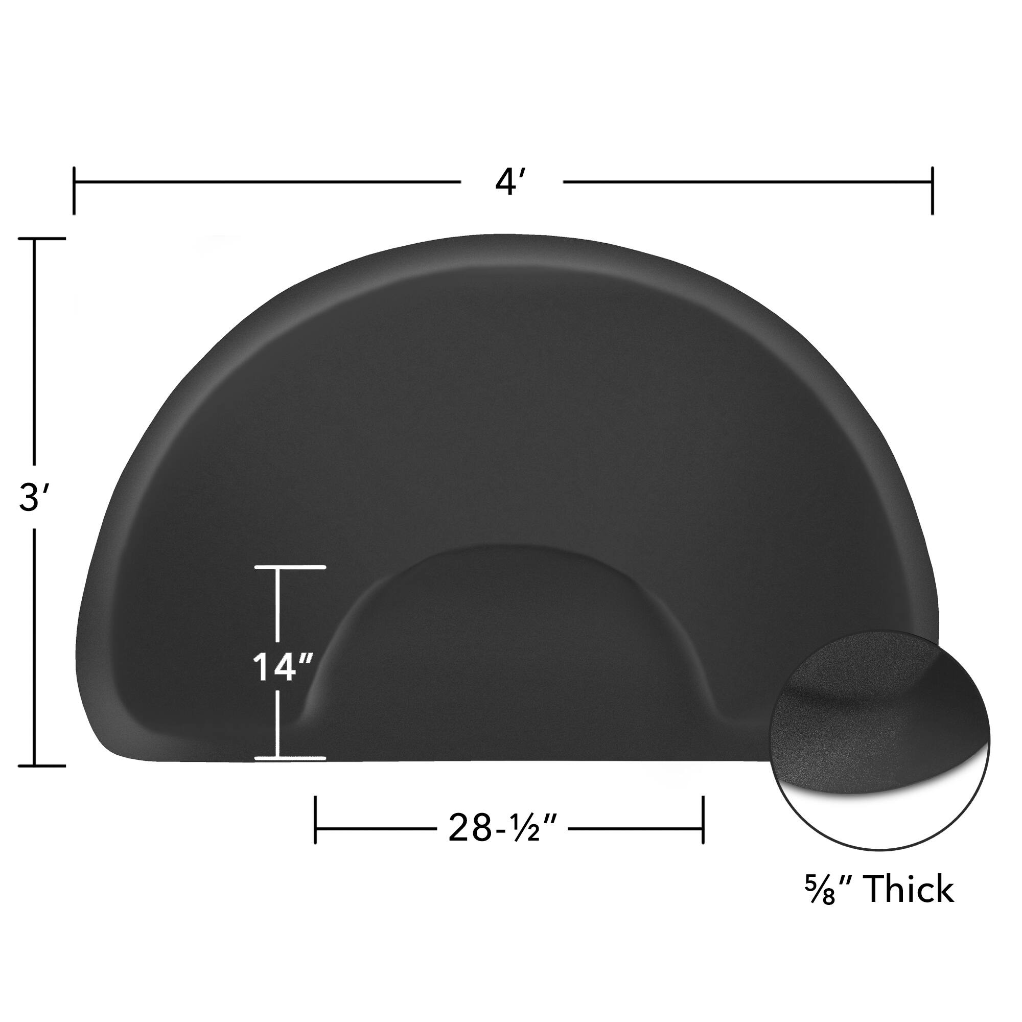 4' 3' 1 14" 28-1/2" 5/8" Thick