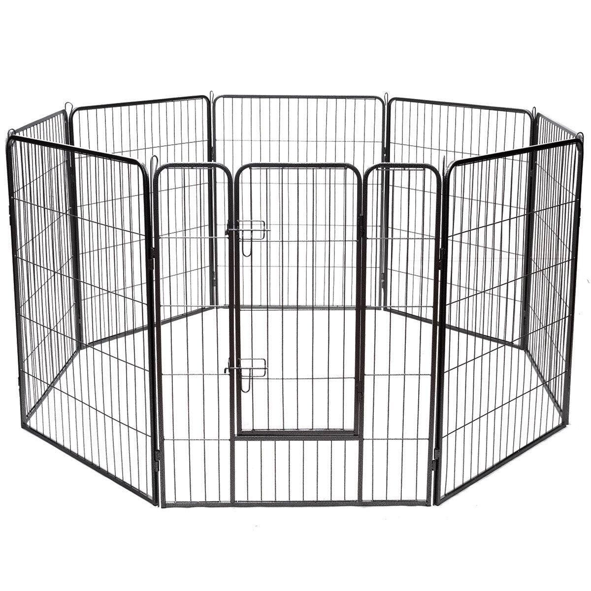 Alt View 2. Gymax - Gymax 40'' 8 Metal Panel Heavy Duty Pet Playpen Dog Exercise Pen Cat Fence Safety Gate.