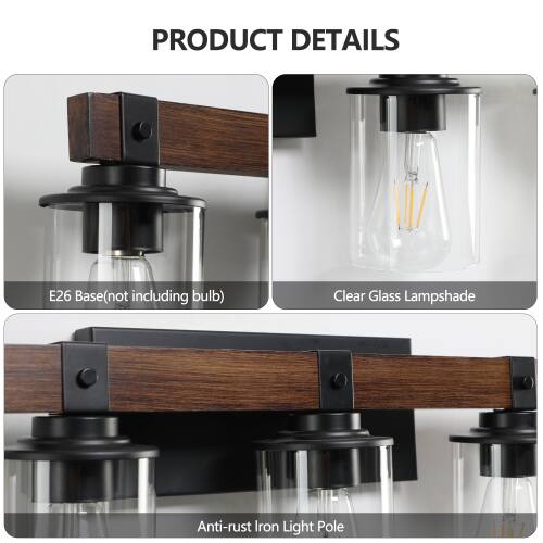 PRODUCT DETAILS

- E26 Base (not including bulb)
- Clear Glass Lampshade
- Anti-rust Iron Light Pole