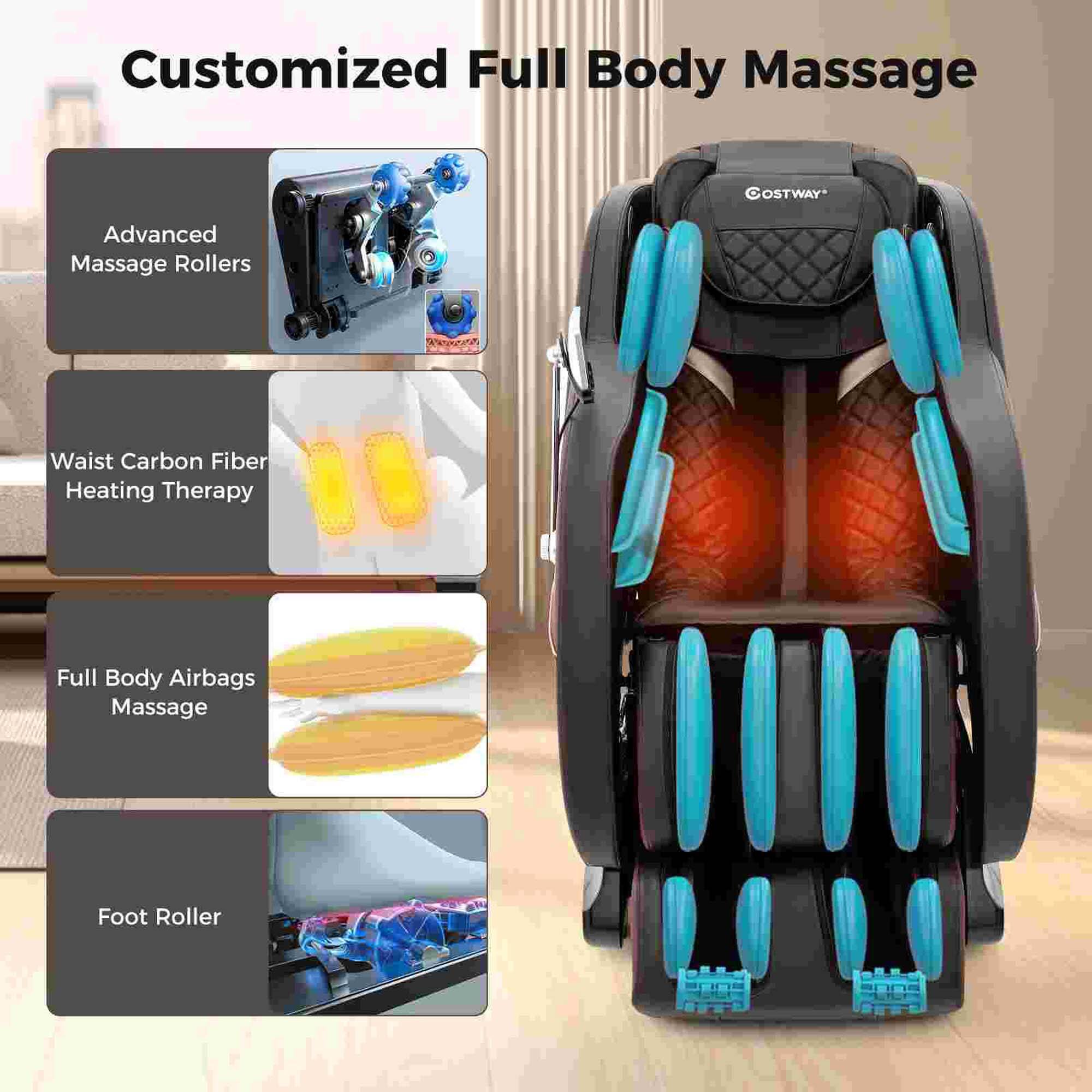 Customized Full Body Massage OSTWAY* Advanced Massage Rollers NEn Waist Carbon Fiber Heating Therapy Full Body Airbags Massage Foot Roller