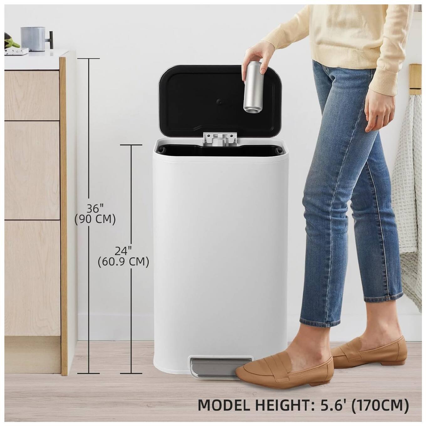 36" (90 CM)  
24" (60.9 CM)  
MODEL HEIGHT: 5.6' (170CM)