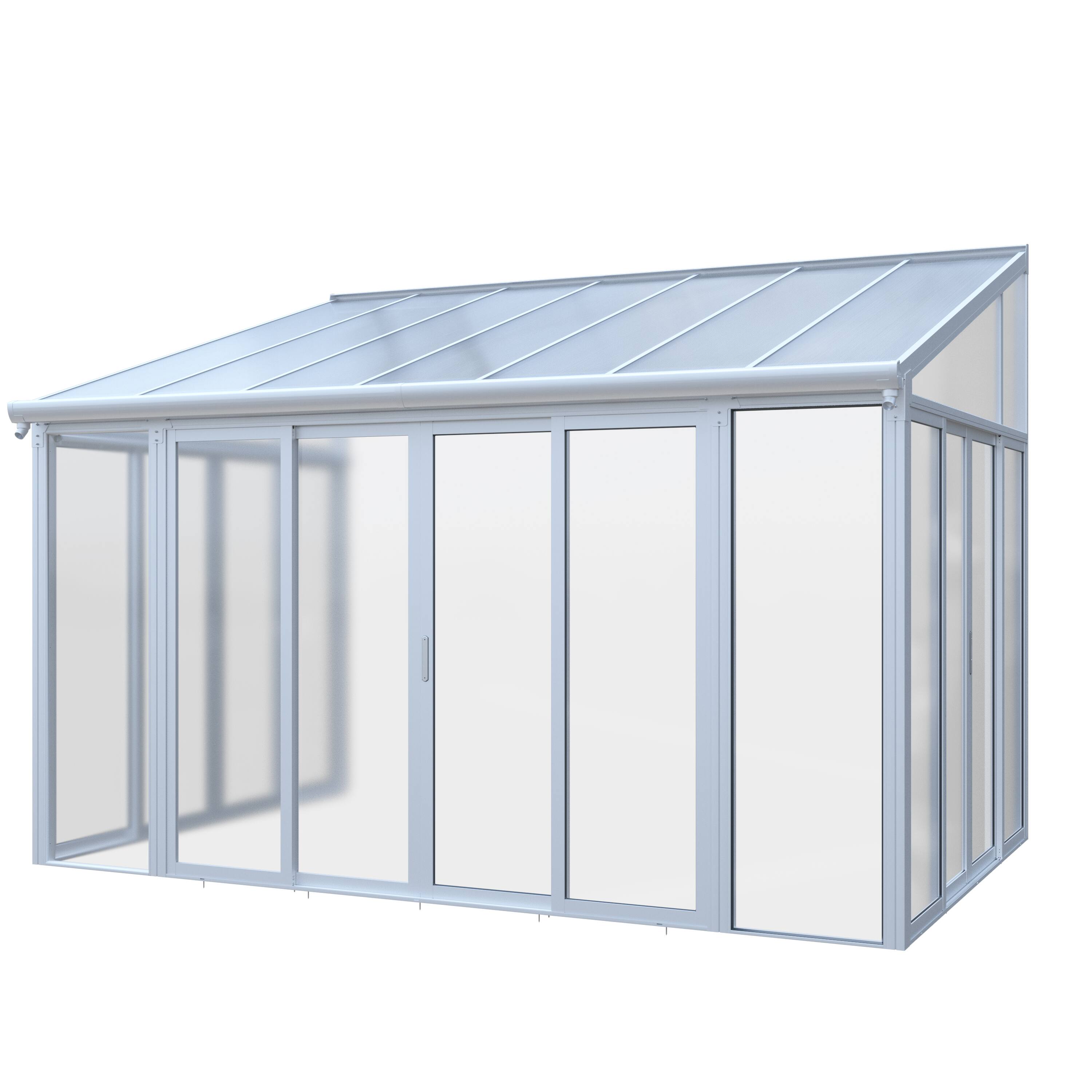 Front. Mondawe - 10×14 ft Season Sunroom with 3 Lockable Sliding Doors - White.