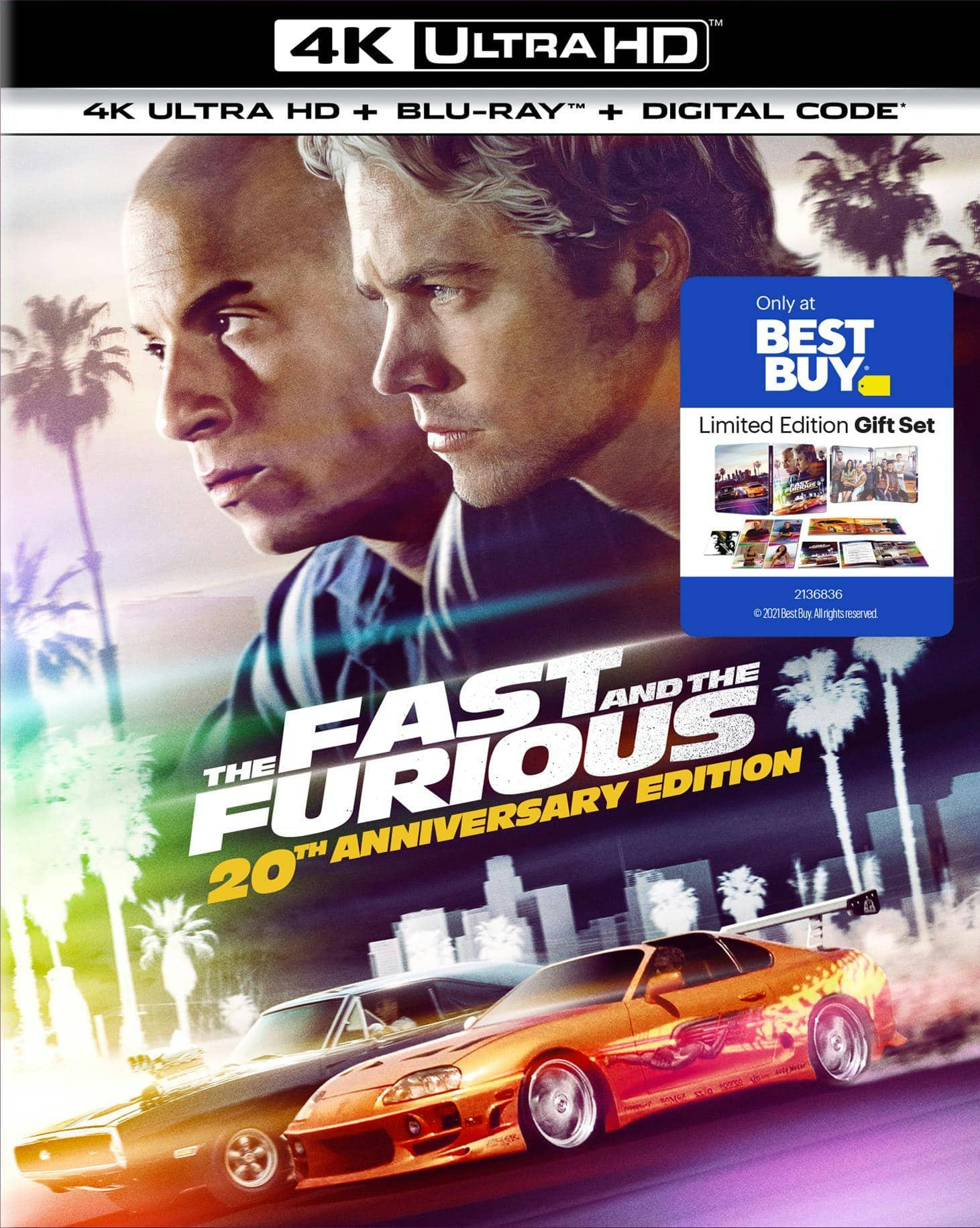 Front. The Fast and the Furious - 20th Anniversary Limited Edition Steelbook (4K UHD + Blu-ray) [UHD].