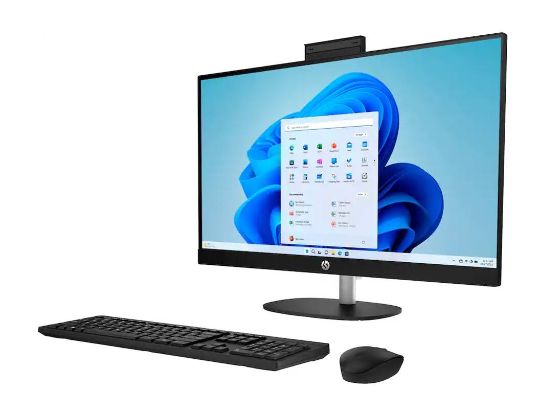 Alt View 3. HP - HP 27 All-in-One 27 FHD (AMD Ryzen 7 7730U, 64GB DDR4, 2TB PCIe SSD, AMD Radeon, Win 11 Pro) w/USB Hub - Jet Black.