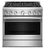 Front. KitchenAid - 5.1 Cu. Ft Commercial Gas Range with No Preheat Air Fry Mode and 6 Burner - Stainless Steel.