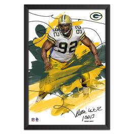 Sporticulture - Reggie White Green Bay Packers 14" x 20" Brush Stroke Player Framed Art Print - Multicolor
