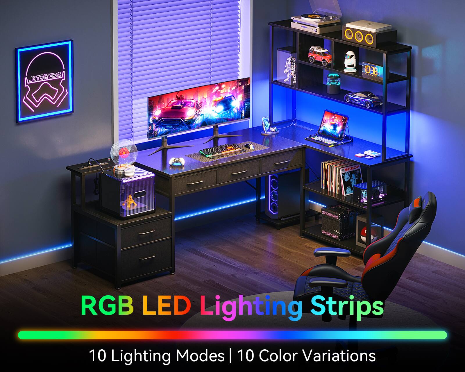 RGB LED Lighting Strips  
10 Lighting Modes | 10 Color Variations