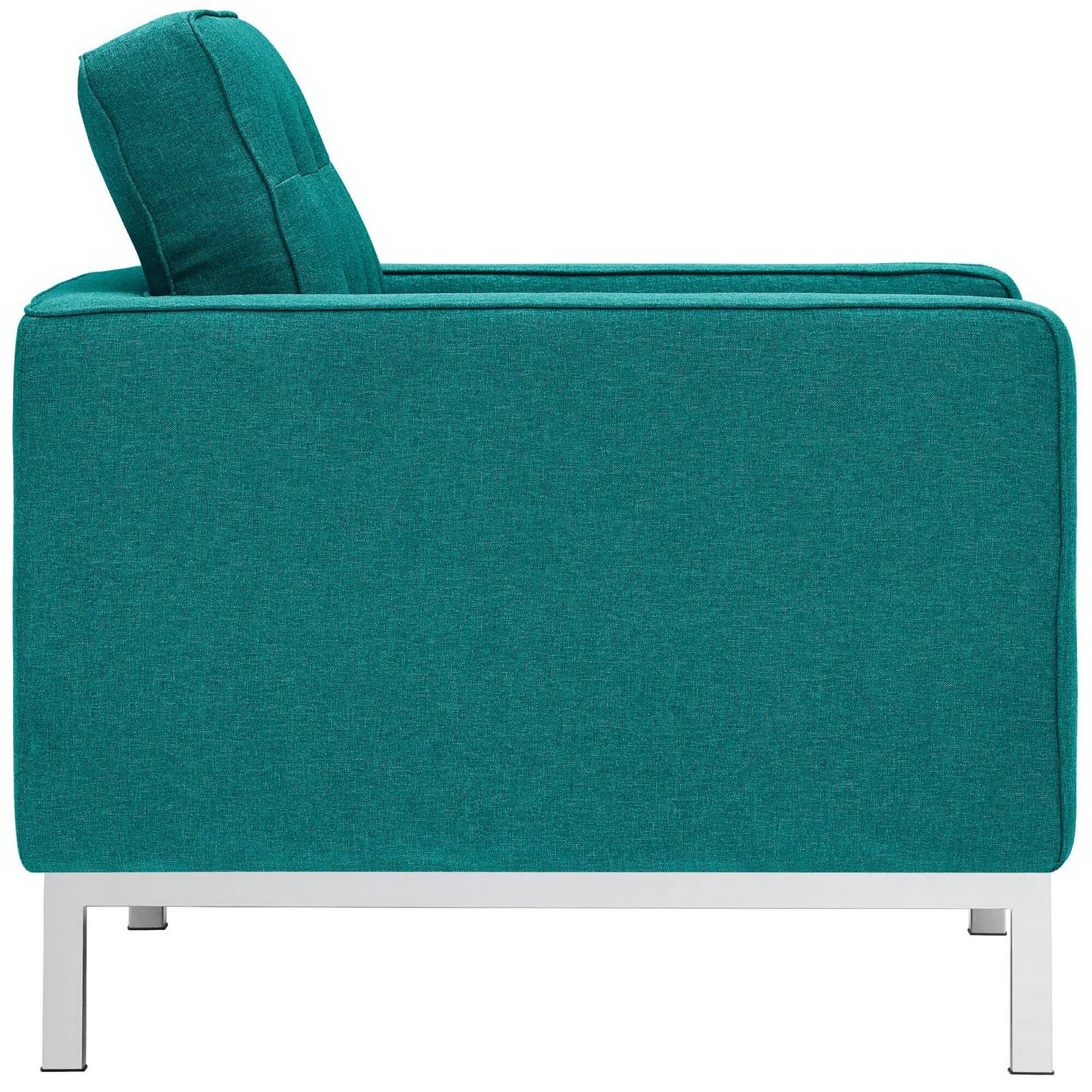Left. Modway - Loft Upholstered Fabric Armchair by Modway - Teal.