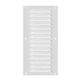 Unique Bargains - 12"x6" Aluminum Vent Cover, Screen Air Grille Ventilation Cover HVAC Louvered Grill Built-in Mesh for Home - Silver