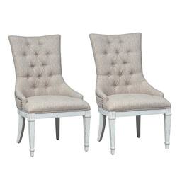 Liberty Furniture Industries - Abbey Park Hostess Chair-Set of 2 in Antique - White