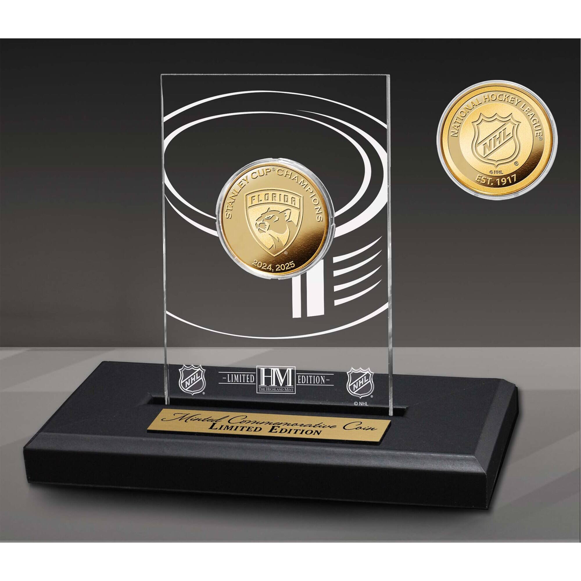 Florida Panthers Two-Time Stanley Cup Champions Gold Coin In Acrylic Display