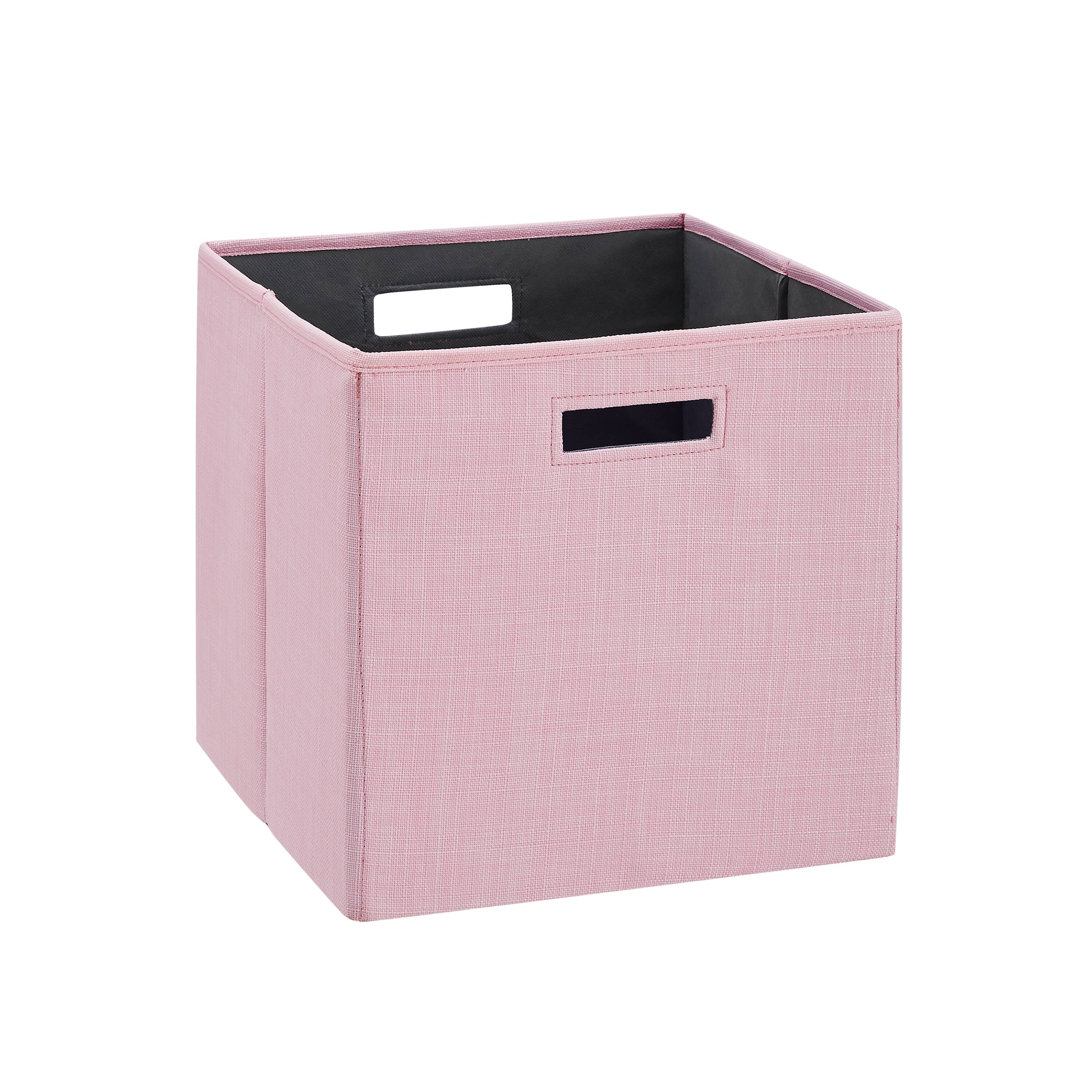 Front. Linon Home Décor - Chabis Foldable Fabric Storage Bins Set of Two - Pink.