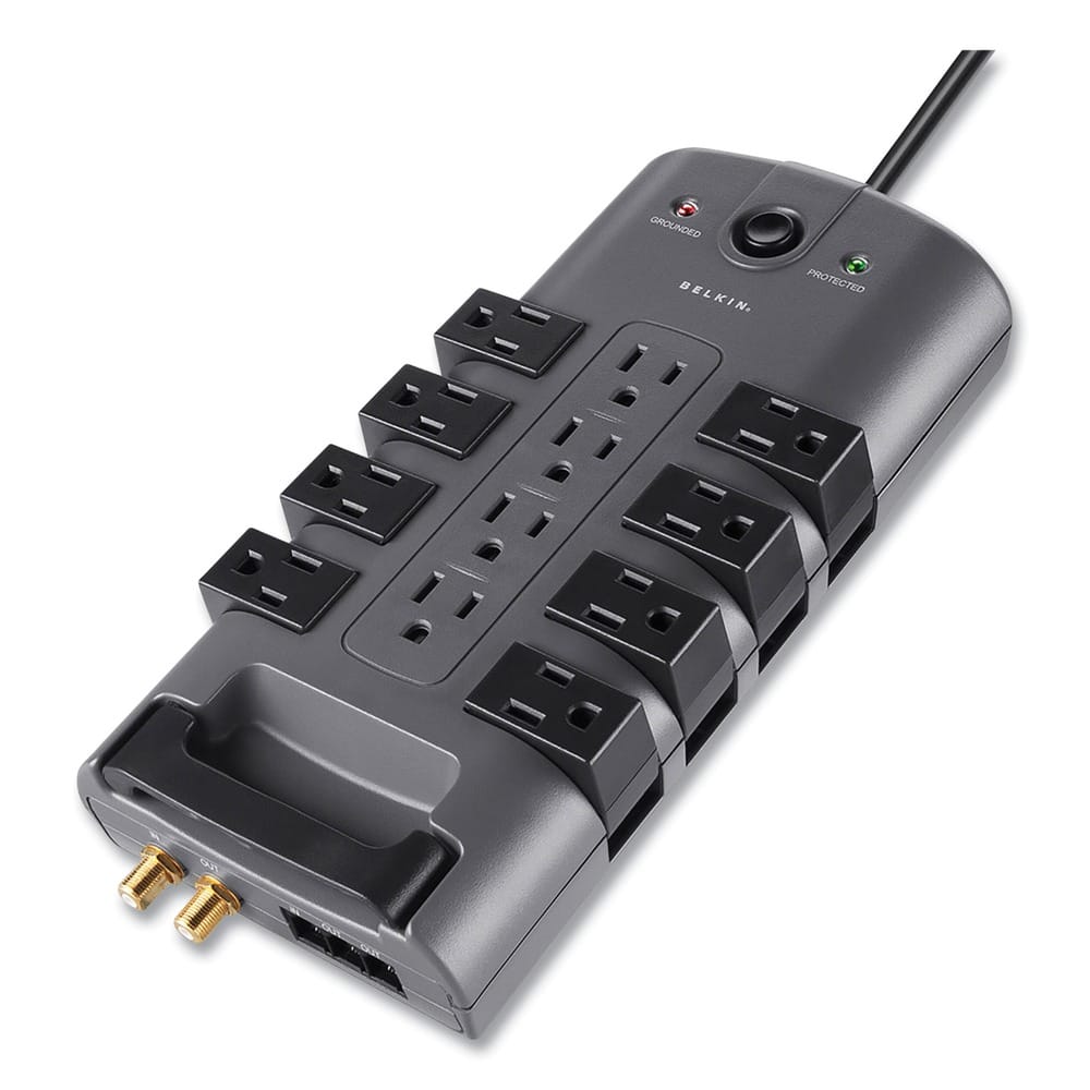 Belkin - BP112230-08 4320 J 12 AC Outlets 8 ft. Cord Pivot Plug Surge Protector - Gray