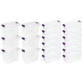 Sterilite - 27 Qt Storage Container, 6 Pack, and 6 Qt Storage Container, 12 Pack - Clear