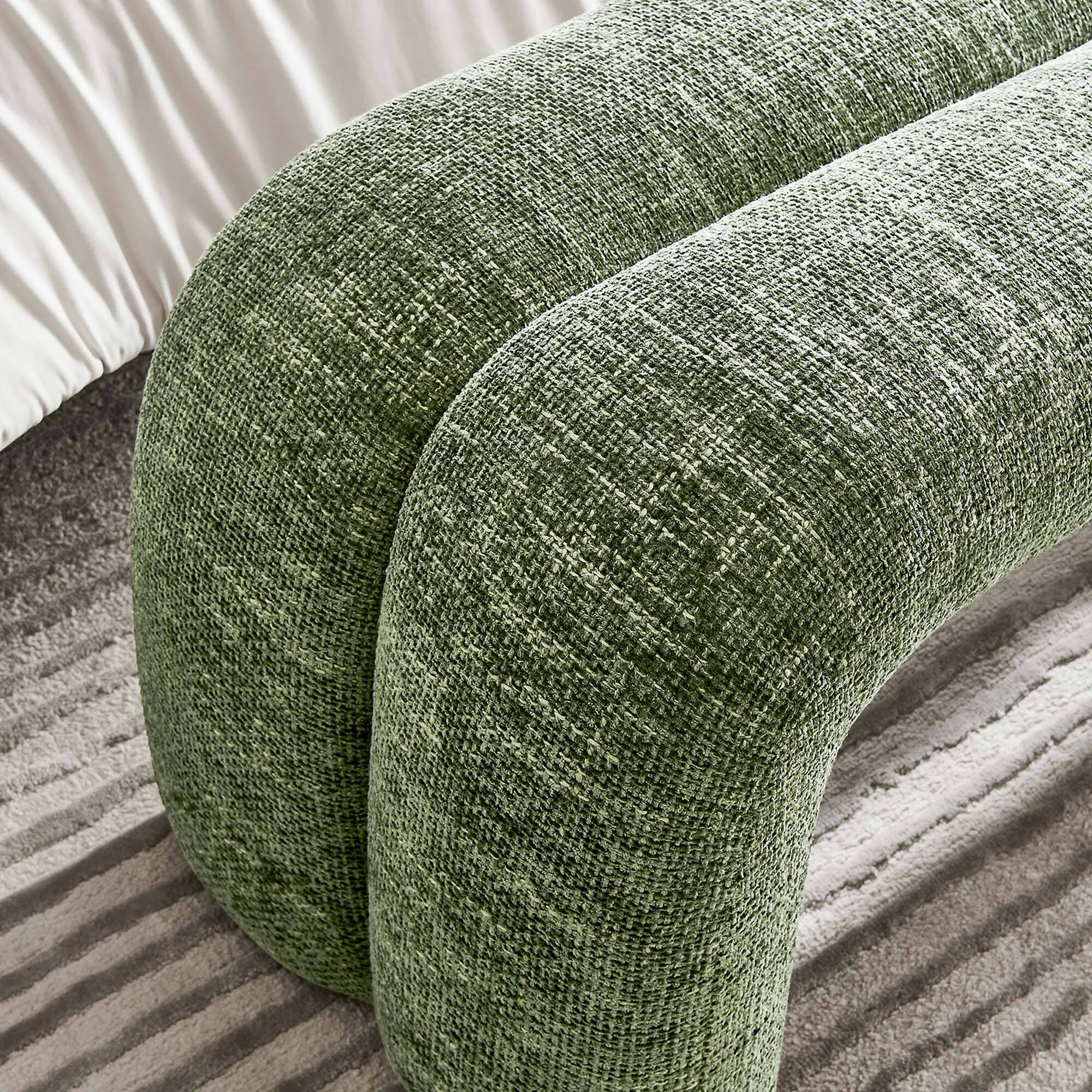 Alt View 5. Modway - Dax 50.5" Chenille Upholstered Accent Bench by Modway - Green.