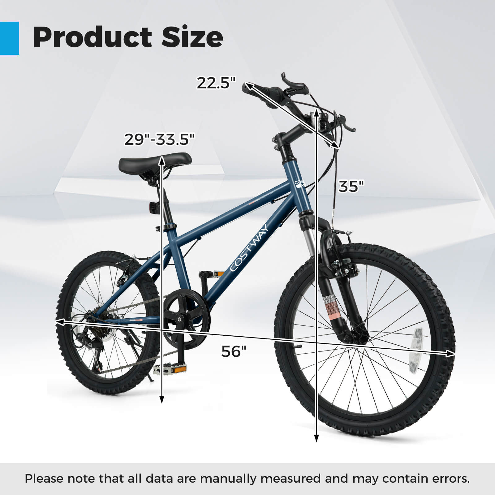 Product Size

- 22.5"
- 29"-33.5"
- 35"
- 56"

Please note that all data are manually measured and may contain errors.