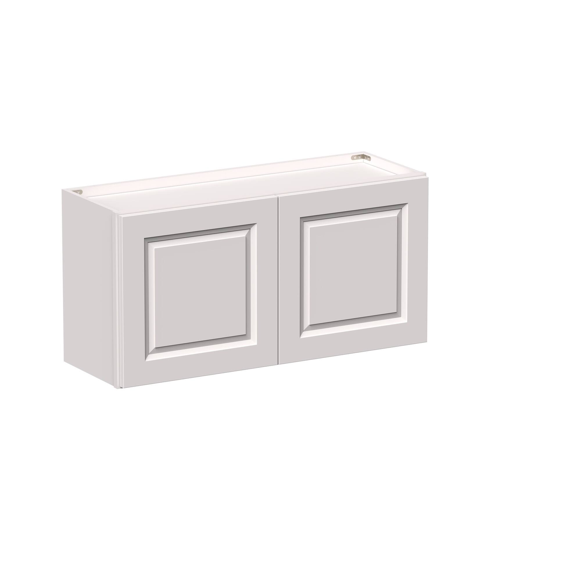Angle. Boyel Living - 36-in W x 18-in H x 12-in D Shaker RTA Kitchen Wall Cabinet with Soft-Close Doors - Glacier White.