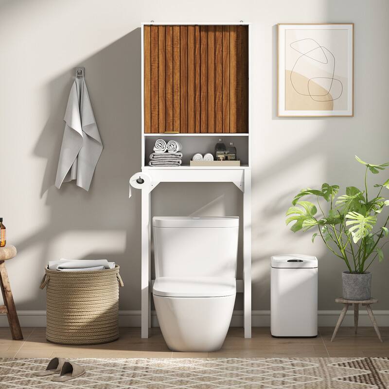 Alt View 8. Skyzoo - Skyzoo Over-the-Toilet Storage Cabinet，Space-Saving Bathroom Organizer for Small Spaces, - White.