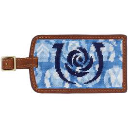 Smathers & Branson - Kentucky Derby Icon Logo Needlepoint Luggage Tag - Light Blue